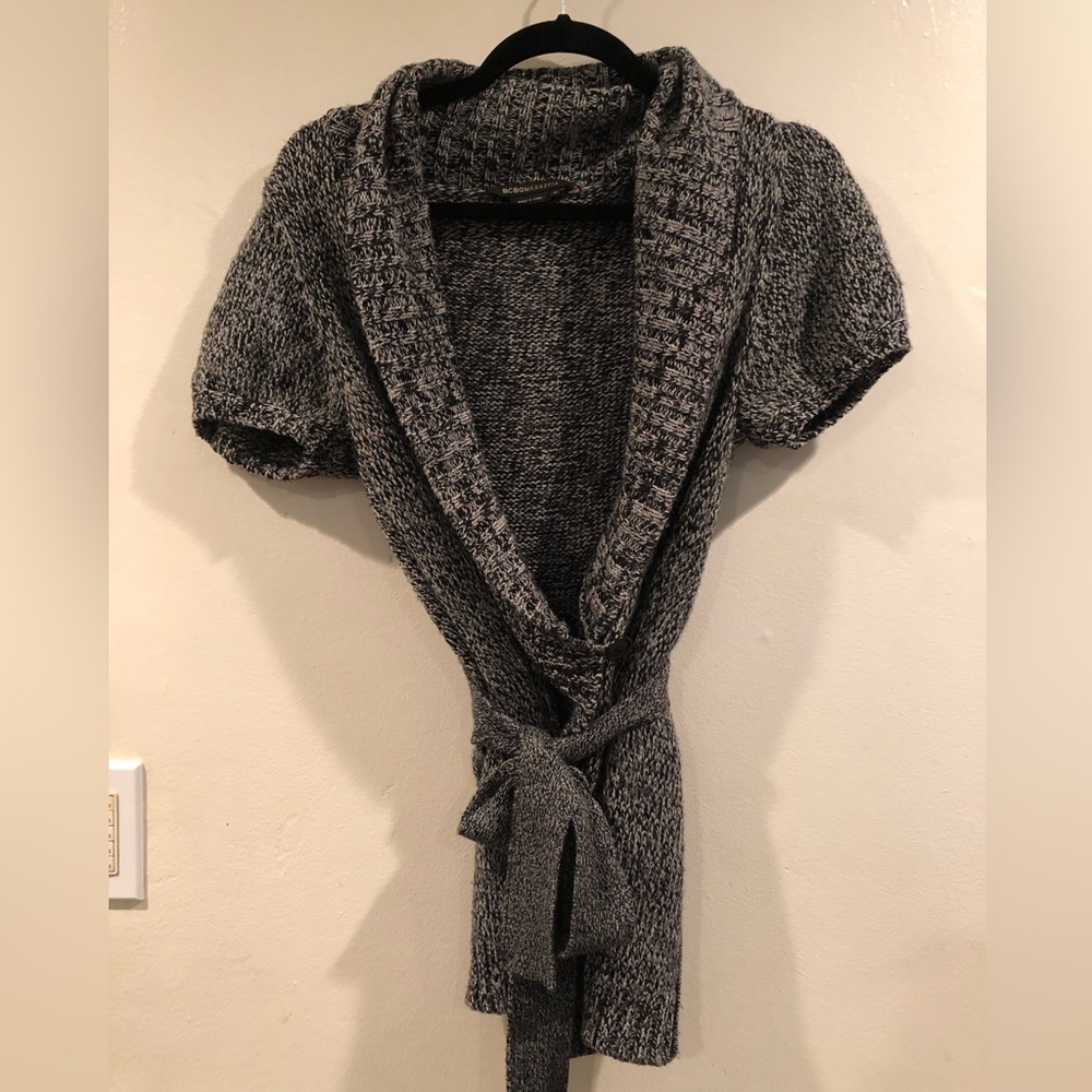 BCBGMAXAZRIA - Wrap Sweater / Cardigan Sweater with waist tie